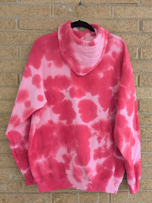 Large Adult Unisex Pink Monochromic Hooded Sweatshirt