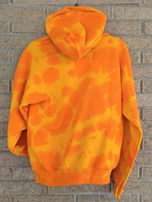 Small Adult Unisex Orange Monochromic Hooded Sweatshirt