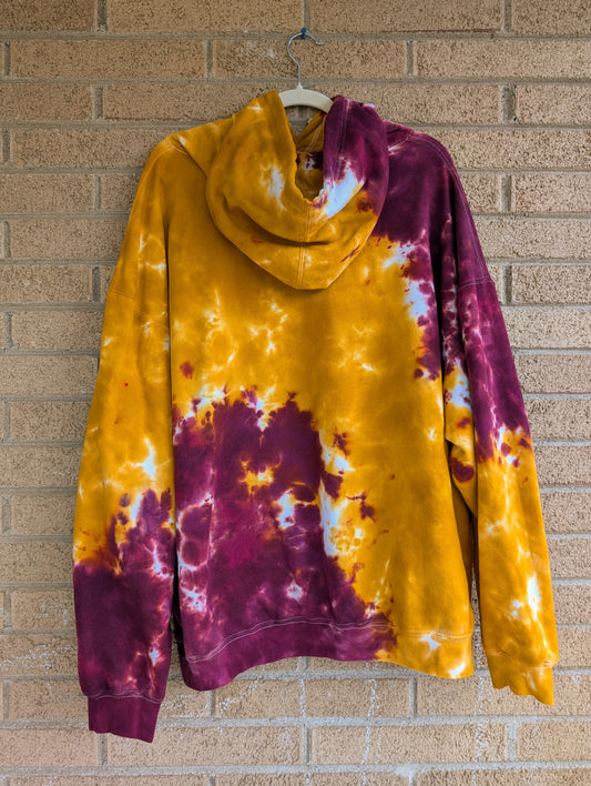 3XL Maroon and Gold Hooded Sweatshirt