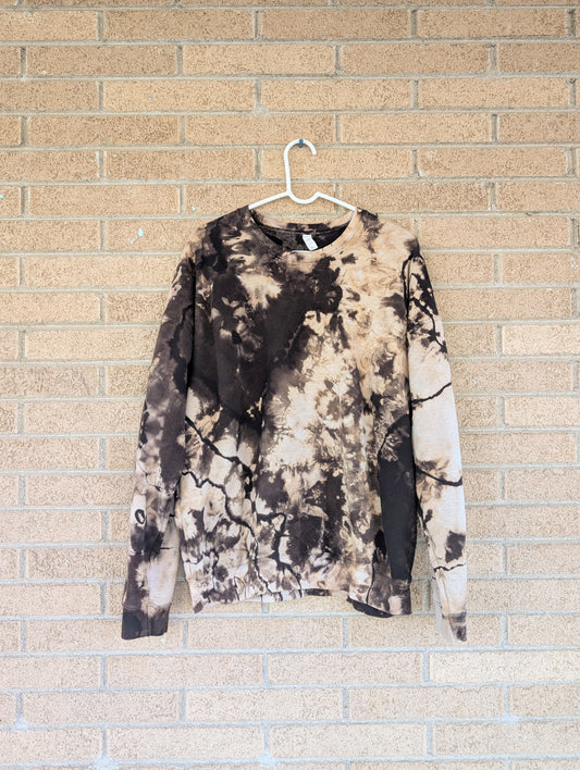 XLarge Unisex Black Reverse Dyed Crewneck