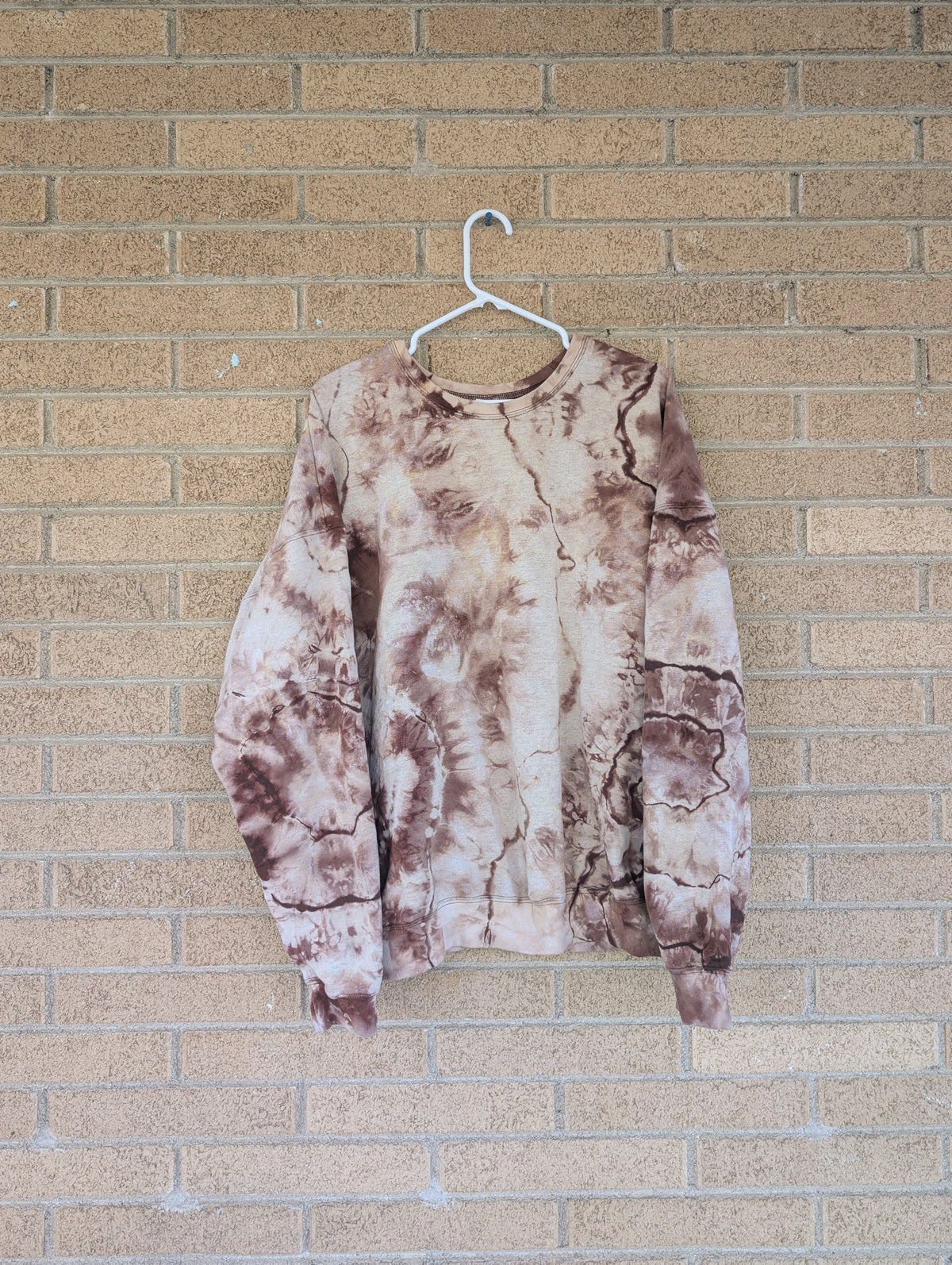 2XLarge Unisex Brown Reverse Dyed Crewneck