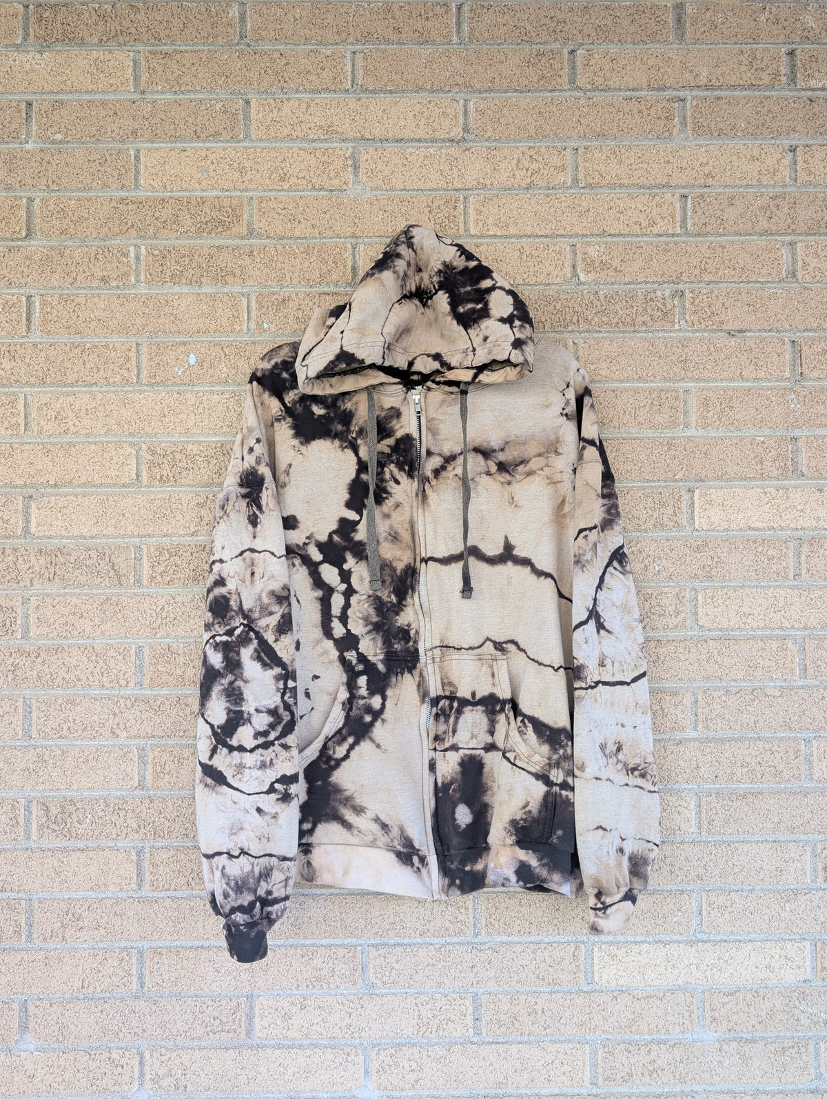 2XLarge Black Reverse Dyed Zip-Up Hoodie