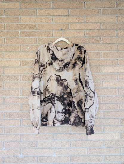 2XLarge Black Reverse Dyed Zip-Up Hoodie