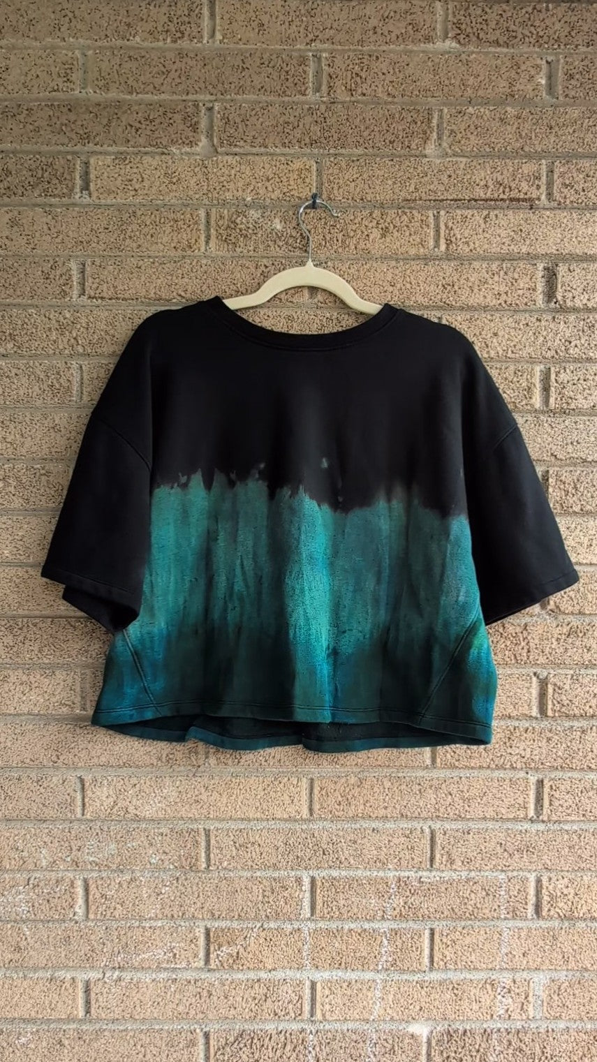 Womens Large Upcycled Crop Sweatshirt