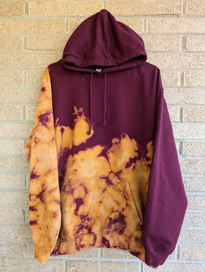 Extra Large Maroon and Gold Hoodie