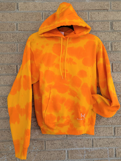 Small Adult Unisex Orange Monochromic Hooded Sweatshirt